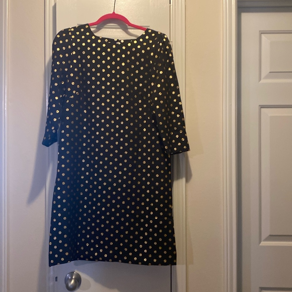 Talbots Black and Gold Size 8 Dress. NWT